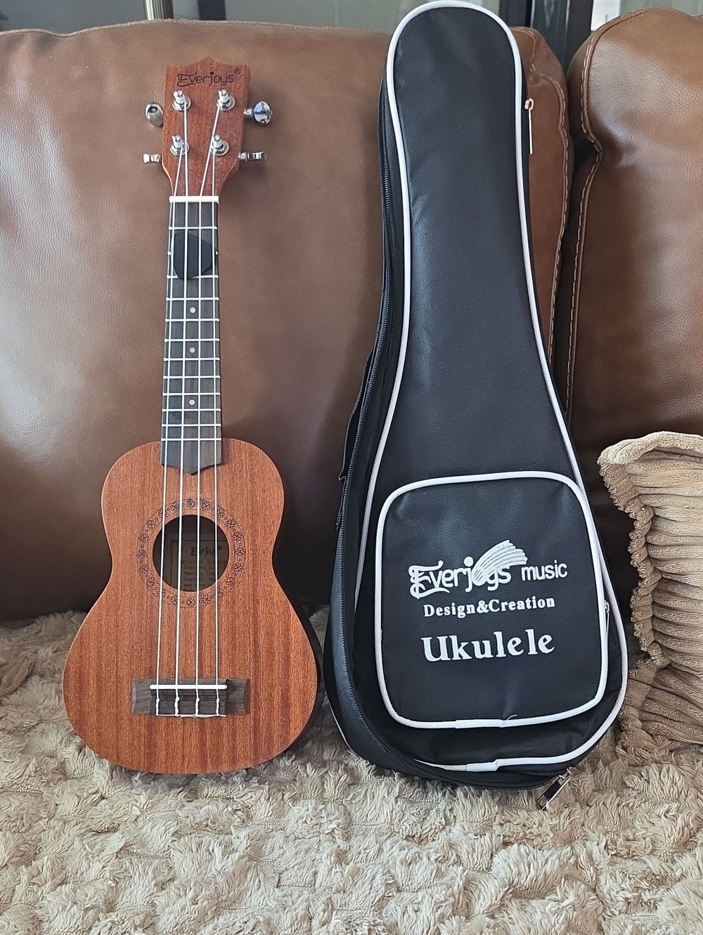 Soprano Ukulele in Natural Brown with Gig Bag And Beginner Book